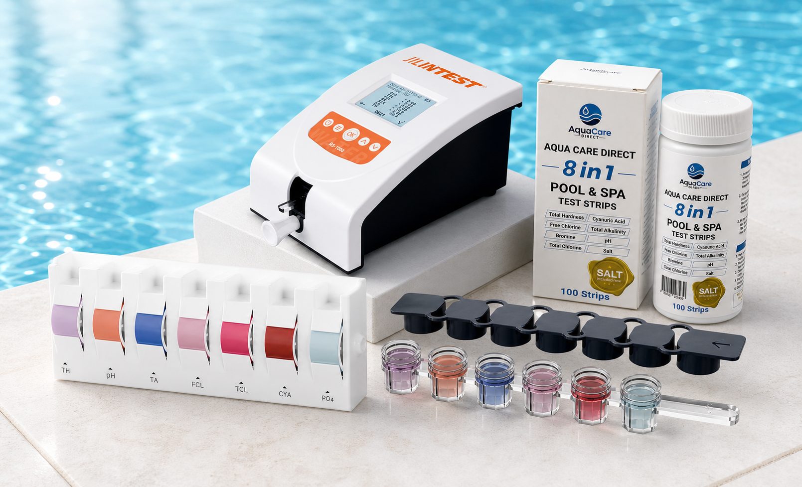 AquaCare AquaMax, AquaMini, AquaStrip and AquaCell water testing products
